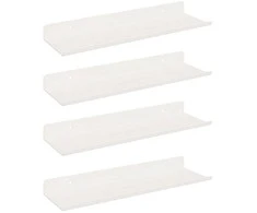 Plūduriuojanti lentyna 4 pcs Baltas 30 x 9 x 2,5 cm Plienas