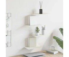 Plūduriuojanti lentyna 4 pcs Baltas 30 x 18 x 2,5 cm Plienas