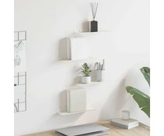 Plūduriuojanti lentyna 4 pcs Baltas 30 x 9 x 2,5 cm Plienas