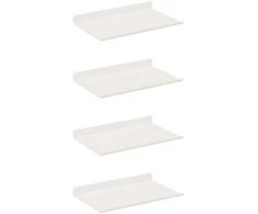 Plūduriuojanti lentyna 4 pcs Baltas 30 x 18 x 2,5 cm Plienas