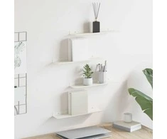 Plūduriuojanti lentyna 4 pcs Baltas 40 x 8,5 x 2,5 cm Plienas