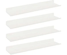 Plūduriuojanti lentyna 4 pcs Baltas 40 x 8,5 x 2,5 cm Plienas