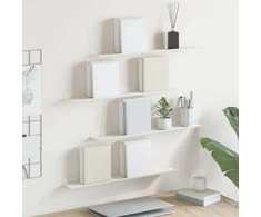 Plūduriuojanti lentyna 4 pcs Baltas 60 x 8,5 x 2,5 cm Plienas