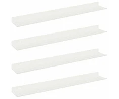 Plūduriuojanti lentyna 4 pcs Baltas 60 x 8,5 x 2,5 cm Plienas