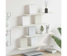 Plūduriuojanti lentyna 4 pcs Baltas 60 x 18 x 2,5 cm Plienas