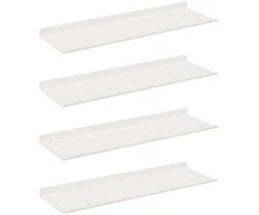 Plūduriuojanti lentyna 4 pcs Baltas 60 x 18 x 2,5 cm Plienas