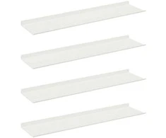 Plūduriuojanti lentyna 4 pcs Baltas 80 x 18 x 2,5 cm Plienas