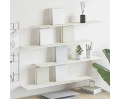 Plūduriuojanti lentyna 4 pcs Baltas 80 x 18 x 2,5 cm Plienas