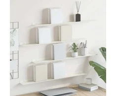 Plūduriuojanti lentyna 4 pcs Baltas 80 x 9 x 2,5 cm Plienas