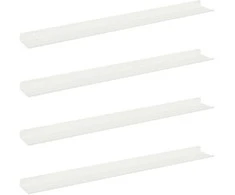 Plūduriuojanti lentyna 4 pcs Baltas 80 x 9 x 2,5 cm Plienas