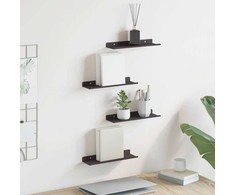 Plūduriuojanti lentyna 4 vnt. Juodas 30 x 9 x 2,5 cm Plienas