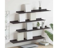 Plūduriuojanti lentyna 4 pcs Juodas 80 x 18 x 2,5 cm Plienas