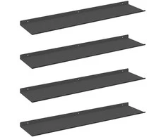 Plūduriuojanti lentyna 4 pcs Juodas 80 x 18 x 2,5 cm Plienas