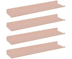Plūduriuojanti lentyna 4 pcs Rožinė 40 x 8,5 x 2,5 cm Plienas