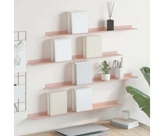 Plūduriuojanti lentyna 4 pcs Rožinė 80 x 9 x 2,5 cm Plienas