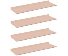 Plūduriuojanti lentyna 4 pcs Rožinė 60 x 18 x 2,5 cm Plienas