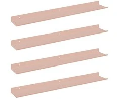 Plūduriuojanti lentyna 4 pcs Rožinė 60 x 8,5 x 2,5 cm Plienas