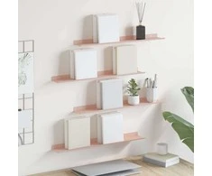 Plūduriuojanti lentyna 4 pcs Rožinė 60 x 8,5 x 2,5 cm Plienas