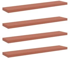 Sieninė lentyna su saugykla 4 pcs Raudona 120 x 23,5 x 4 cm