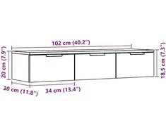 Sieninė Spinta Old Wood 102x30x20 cm Inžinierinė mediena