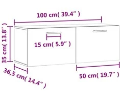 Sieninė spintelė, ąžuolo, 100x36,5x35cm, apdirbta mediena