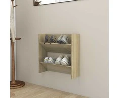 Sieninė spintelė batams, ąžuolo spalvos, 60x18x60cm, MDP