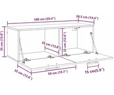 Sieninė spintelė 100 x 36.5 x 35 cm Apdirbta mediena