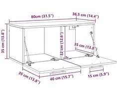 Sieninė spintelė 80 x 36.5 x 35 cm Apdirbta mediena
