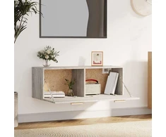 Sieninė spintelė, pilka ąžuolo, 100x36,5x35cm, apdirbta mediena