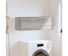 Sieninė spintelė, pilka ąžuolo, 100x36,5x35cm, apdirbta mediena