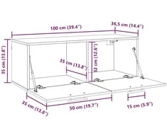 Sieninė spintelė 100 x 36.5 x 35 cm Apdirbta mediena