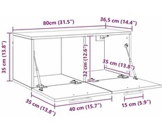 Sieninė spintelė 80 x 36.5 x 35 cm Apdirbta mediena
