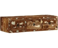 Sieninė televizoriaus spintelė, 100x32x25cm, perdirbta mediena