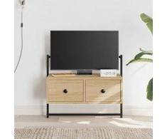 TV staliukas Sieninė televizoriaus spintelė, ąžuolo, 60,5x30x51cm, mediena