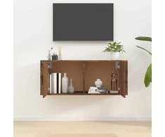 TV staliukas Sieninė televizoriaus spintelė, dūminio ąžuolo, 100x34,5x40cm