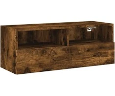 TV staliukas Sieninė TV spintelė, dūminio ąžuolo, 80x30x30cm, mediena