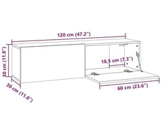 TV staliukas Sieninė TV spintelė, medienos, 120x30x30cm, apdirbta mediena