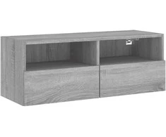 TV staliukas Sieninė TV spintelė, pilka ąžuolo, 80x30x30cm, apdirbta mediena
