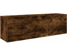 Sieninė vonios kambario spintelė, dūminio ąžuolo, 100x25x30cm