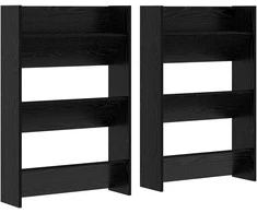 Batu skrynia su lentyna 2 pcs Juodas ąžuolas 60 x 18 x 90 cm