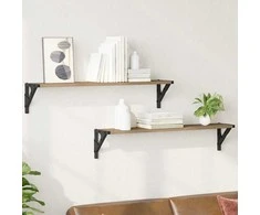 Sieninės lentynos 2 pcs Amatininkų ąžuolas 80 x 15 x 15,5 cm