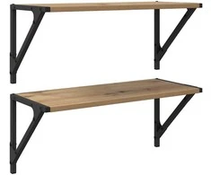 Sieninės lentynos 2 pcs Amatininkų ąžuolas 60 x 25 x 25,5 cm