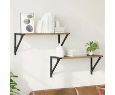 Sieninės lentynos 2 pcs Amatininkų ąžuolas 60 x 25 x 25,5 cm