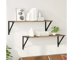 Sieninės lentynos 2 pcs Amatininkų ąžuolas 80 x 25 x 25,5 cm
