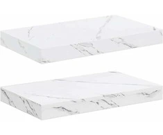 Sieninė lentyna 2 pcs Balti marmuro 40 x 23,5 x 4 cm
