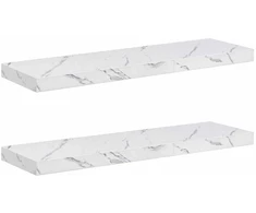 Sieninė lentyna 2 pcs Balti marmuro 90 x 23,5 x 4 cm