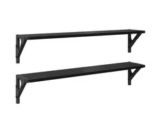 Sieninės lentynos 2 pcs Juodas ąžuolas 80 x 15 x 15,5 cm