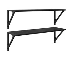 Sieninės lentynos 2 pcs Juodas ąžuolas 80 x 25 x 25,5 cm