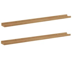 Sieninė lentyna 2 pcs Ruda 100 x 9 x 3 cm Apdirbta mediena