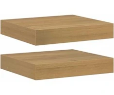 Sieninė lentyna 2 pcs Ruda 23 x 23,5 x 4 cm Apdirbta mediena